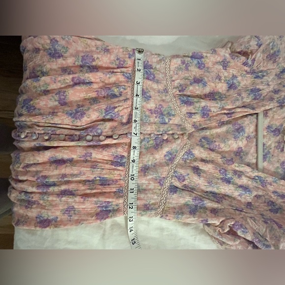 LoveShackFancy Floral Stacy Pink short sleeve Maxi Sz XS orig $475 - Picture 16 of 16